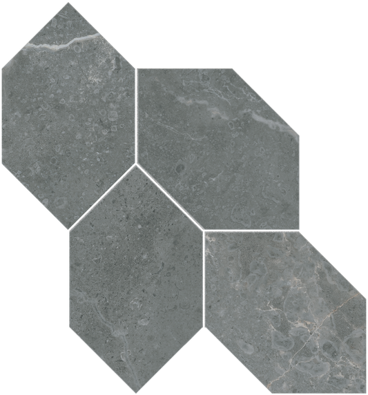 Dubai Diamond Graphite Mosaic 22.6x24.7cm