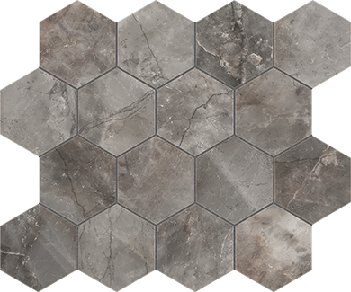 Nagoya Lux Hex Graphite Mosaic 25.4x29.3cm