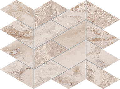 Travertine Lacio Soft V Ivory Mosaic 21.6x28cm