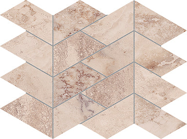 Travertine Lacio Soft V Sand Mosaic 21.6x28cm