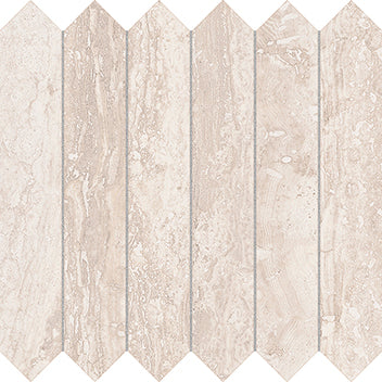 Travertine Tivoli Soft Picket Ivory Mosaic 27.4x29.8cm