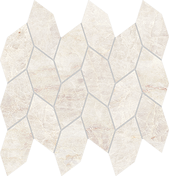 Venated Pearl Leaf White Mosaic 28.4x29.5cm