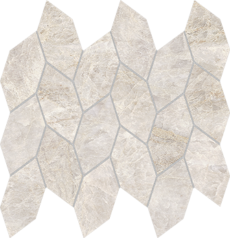 Venated Pearl Leaf Grey Mosaic 28.4x29.5cm