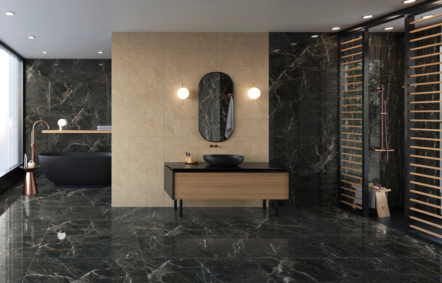 CERVINO LUX 120 BLACK (60x120 cm) - Interior Wall & Floor Tile - CERVINO BATHROOM - Euro Tile & Stone