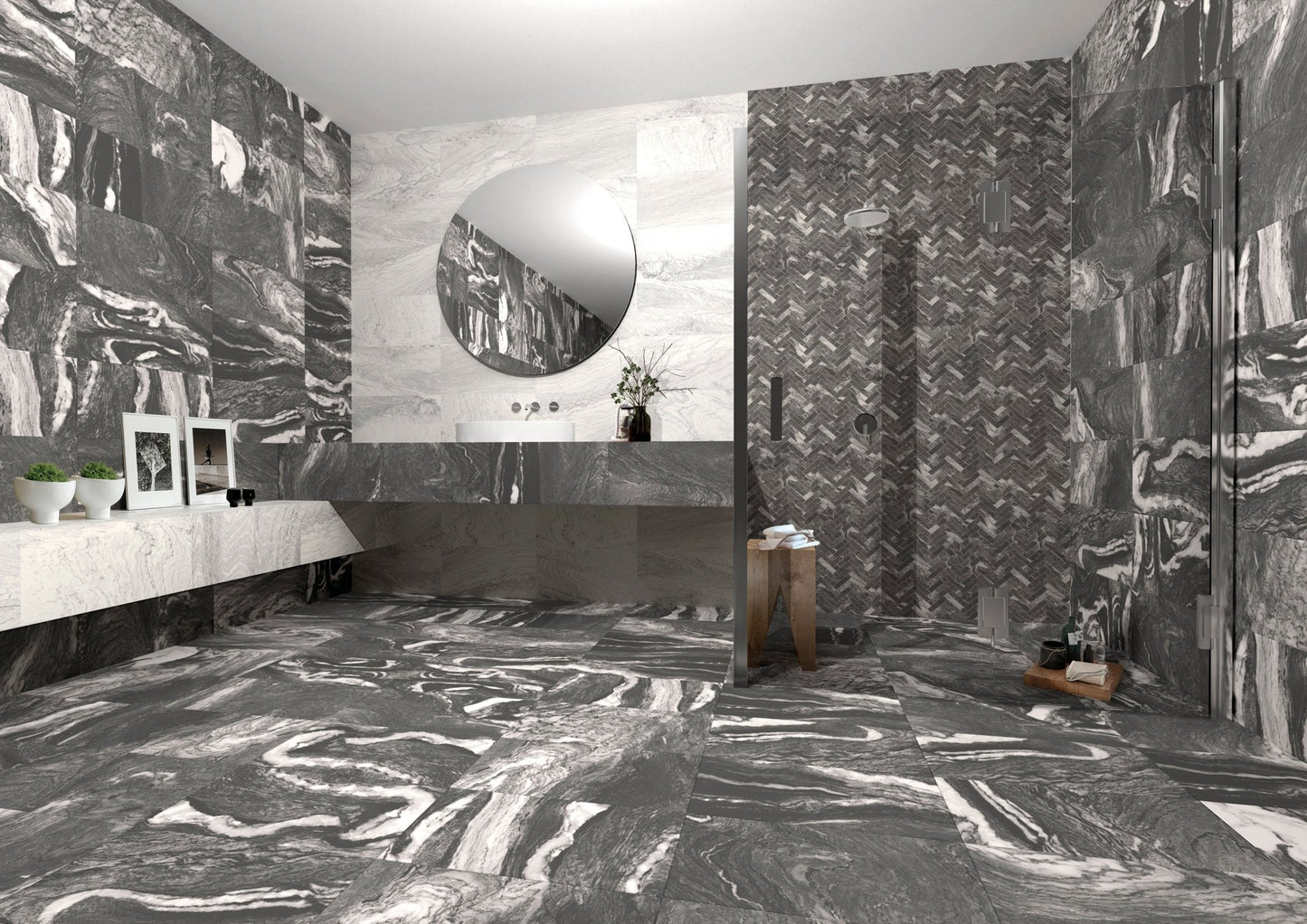 DOMINO SOFT 60 BLACK (60x60 cm) - Interior Wall & Floor Tile - DOMINO BATHROOM - Euro Tile & Stone