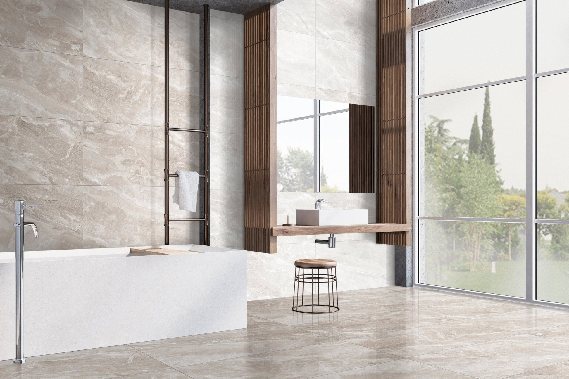 FONTANA LUX 120 ICE (60x120 cm) - Interior Wall & Floor Tile - FONTANA BATHROOM - Euro Tile & Stone