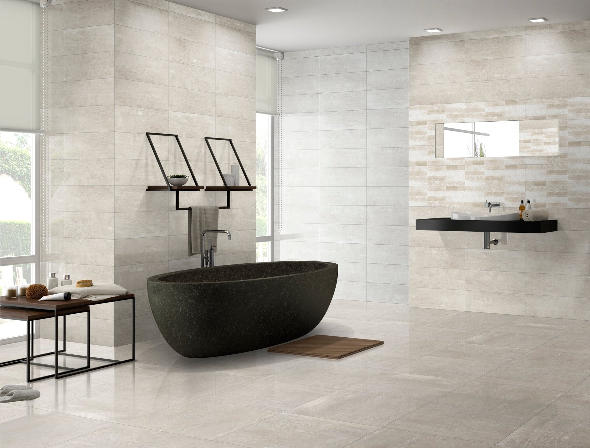 GROUND LUX 60 TERRA (60x60 cm) - Interior Wall & Floor Tile - GROUND BATHROOM - Euro Tile & Stone