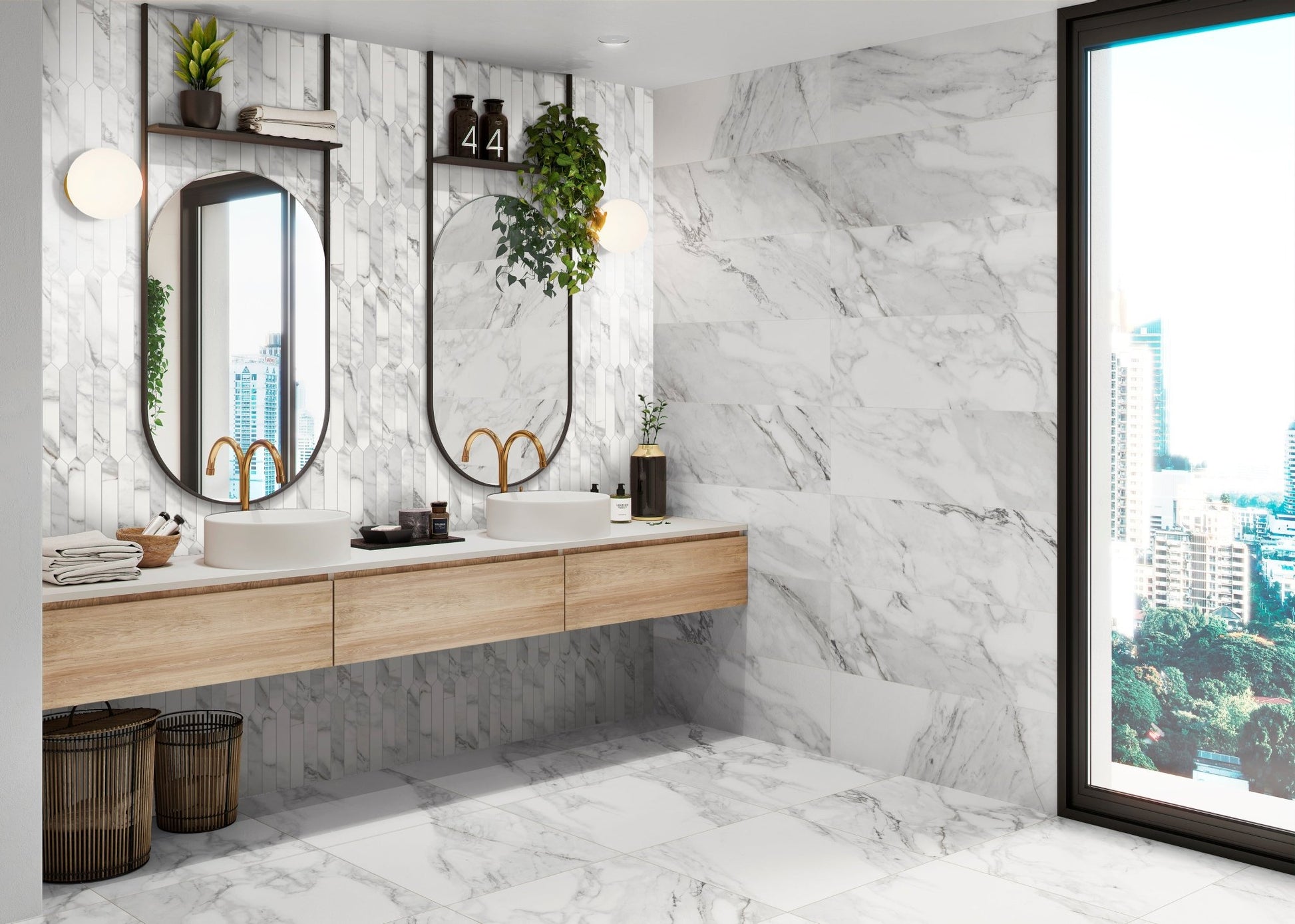 MACCHIA VECCHIA R90 SILVER MATT (30x90 cm) - Interior Wall Tile - MACCHIA VECCHIA BATHROOM 1 - Euro Tile & Stone