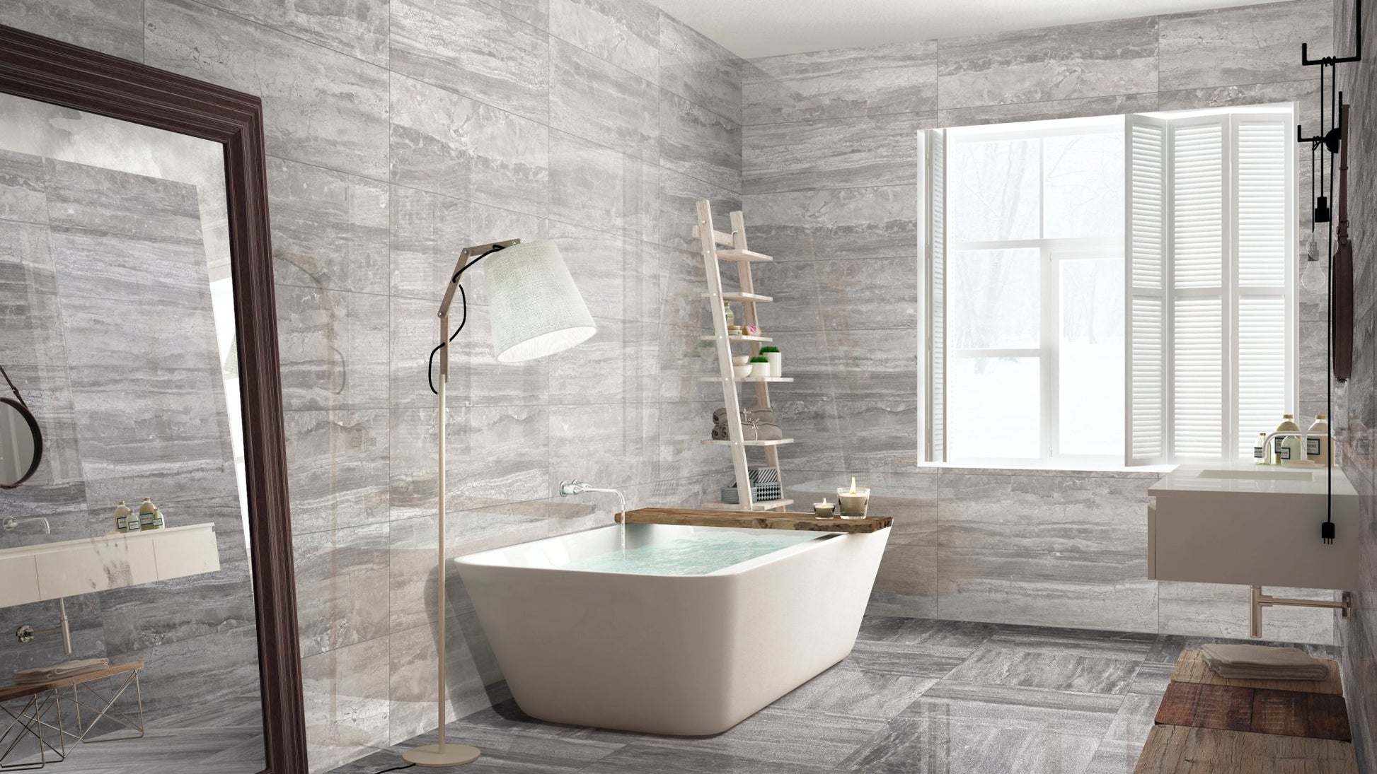 MOONLIGHT LUX 60 GRAPHITE (60x60 cm) - Interior Wall & Floor Tile - MOONLIGHT BATHROOM 1 - Euro Tile & Stone