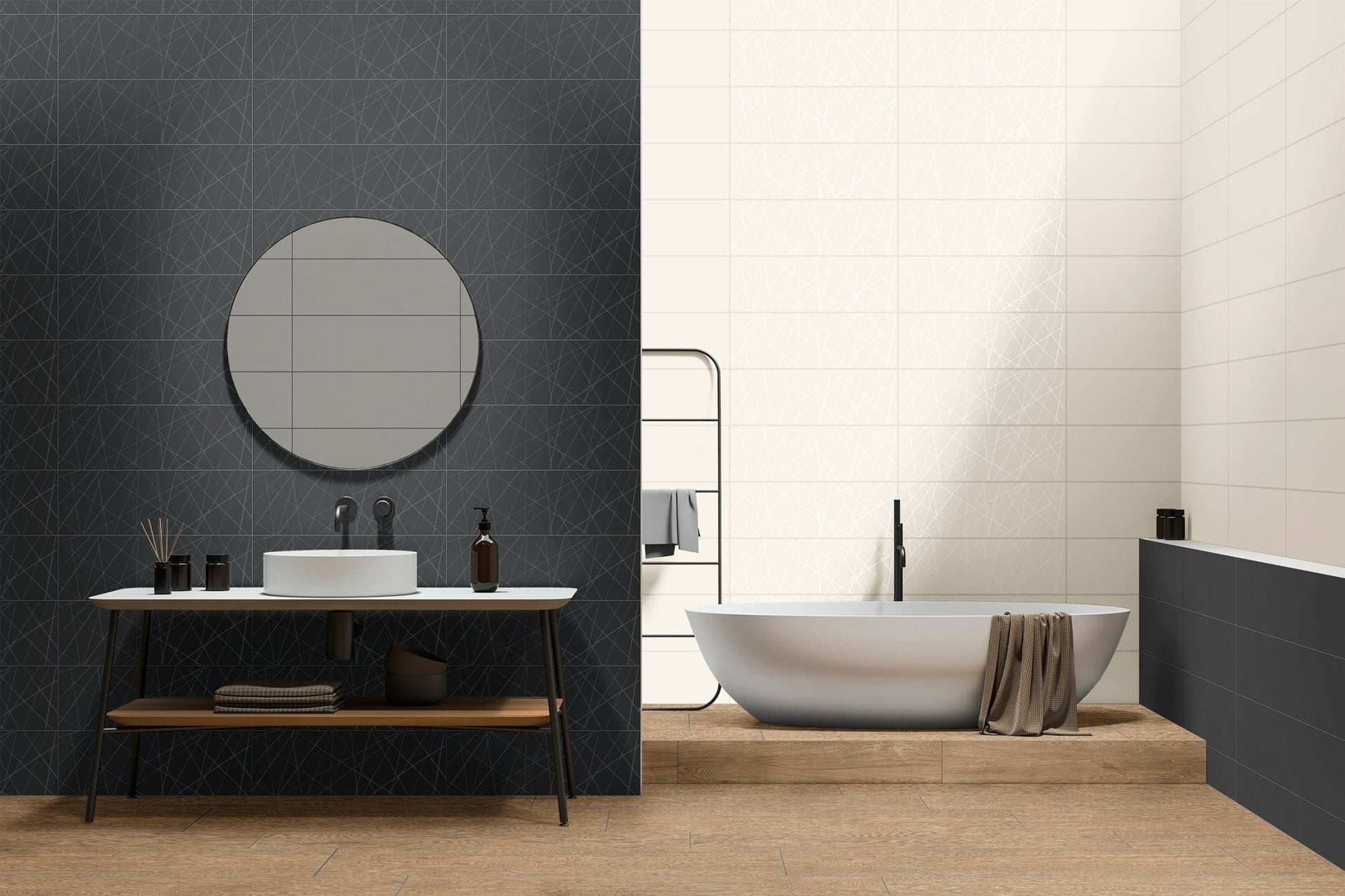 PALETTE PR60 NOIR (20x60 cm) - Interior Wall Tile - PALETTE BATHROOM 2 - Euro Tile & Stone