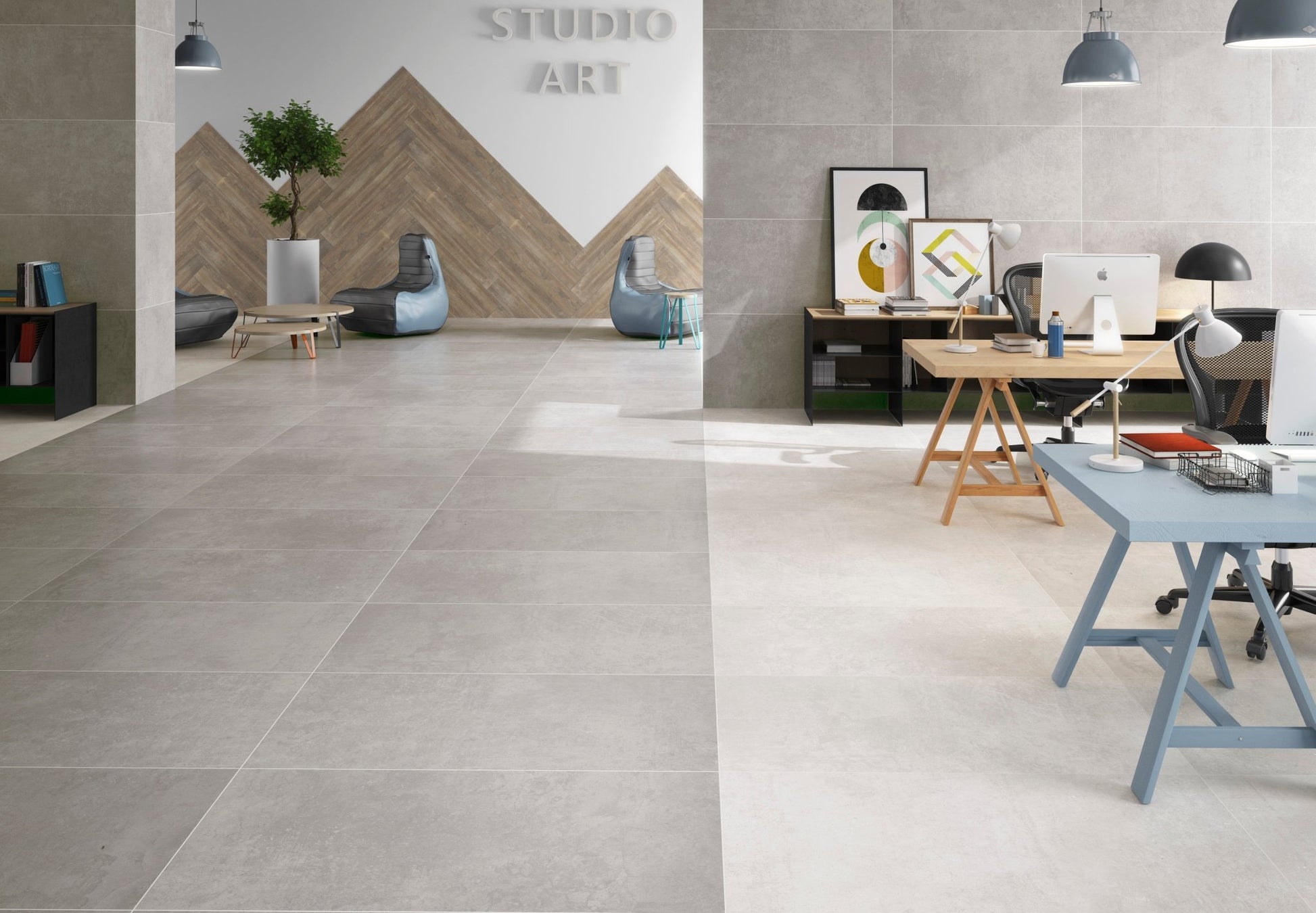 STUDIO 120 ASH (60x120 cm) - Interior Wall & Floor Tile - STUDIO COMMERCIAL - Euro Tile & Stone